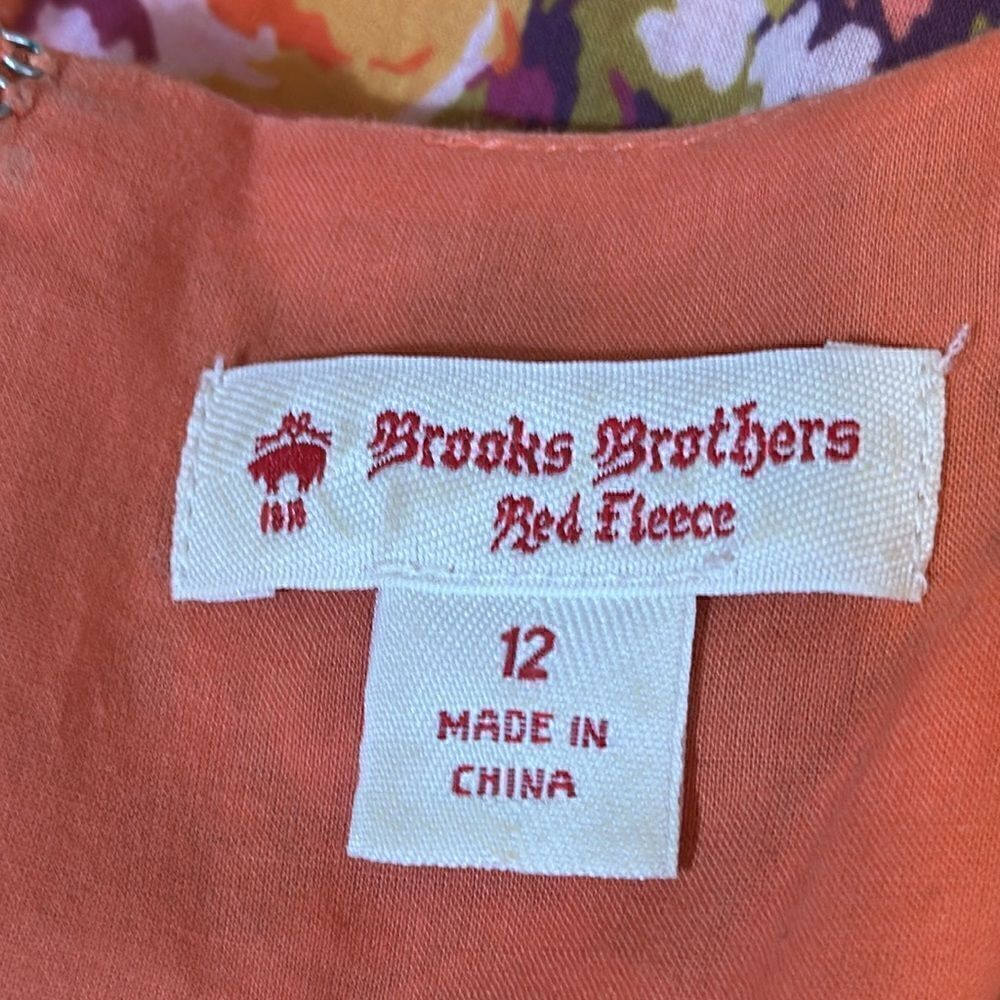Brooks brothers red fleece cotton floral maxi dress in salmon color size 12 - Picture 7 of 11